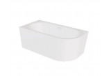 Bathtub freestanding Besco Avita A-Line, acrylic, right 170x75 cm, wallmounted, siphon z napełnieniem przez overflow white McAlpine czyszczony od góry - outside white shine, wewnątrz white shine