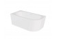 Bathtub freestanding Besco Avita A-Line, acrylic, right 170x75 cm, wallmounted, siphon z napełnieniem przez overflow white McAlpine czyszczony od góry - outside white shine, wewnątrz white shine