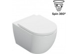 Wall-hung wc WC Excellent Doto S 49 cm, bezrantowa with soft-close WC seat - white shine