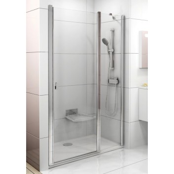 Drzwi wnękowe CSD2-110 Ravak Chrome dwuelementowe, satyna+ transparent- sanitbuy.pl