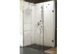 Drzwi prysznicowe i ścianka stała BSDPS 100x80 P Ravak Brilliant z wejściem z przodu - wersja prawa, chrom + transparent- sanitbuy.pl