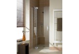 Hinged door Kermi Filia XP 1-swing with fixed panel, otwierane w prawo, szer. 80 cm, wys. 200 cm, silver profile, glass transparent 
