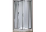Shower cabin Novellini Lunes r semicircular 100 cm with 2 sliding wings, silver profile, glass transparent