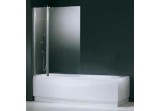 Parawan nawannowy Novellini Aurora 3 with fixed element - 98x150 cm, silver profile, glass transparent 