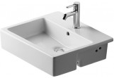 Washbasin Duravit Vero, 1-hole, with shelf for battery, z overflow, 55x47 cm, white WonderGliss