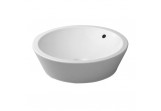 Countertop washbasin, Duravit Starck 1, o średnicy 53 cm, bezotworowa, White Alpin