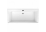 Bathtub rectangular Villeroy&Boch Squaro Edge 12, 180x80 cm with legs i systemem przlewowo-odpływowym, Quaryl, white Alpin