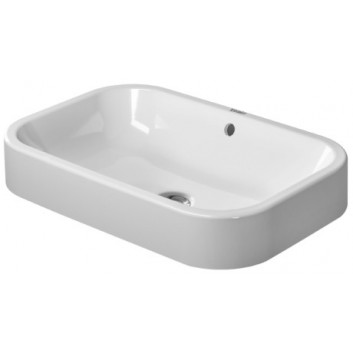 Umywalka stawiana na blat, Duravit Happy D. 600 mm, bezotworowa, Biały Alpin- sanitbuy.pl