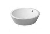 Countertop washbasin, Duravit Starck 1, o średnicy 53 cm, bezotworowa, White Alpin WonderGliss