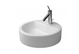 Washbasin Duravit Starck 1, countertop washbasin, o średnicy 48 cm, 1-hole, White Alpin WonderGliss