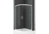 Quadrant shower enclosure Novellini Kali r 90120, zakres regulacji 87-90 x 117-120, silver profile, transparent glass
