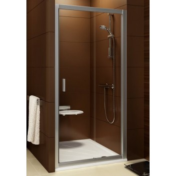 Drzwi prysznicowe BLDP2 100 Ravak Blix, przesuwane, dwuelementowe, białe + grape- sanitbuy.pl