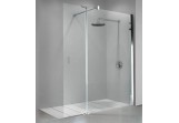 Cabin typu walk-in Novellini Kuadra H2 with wing obrotowym 100+37 cm, profil chrome, transparent glass