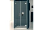 Door SanSwiss PUR2, two-piece for recess installation do 1250 mm, height do 2000 mm (na zamówienie), chrome, transparent glass