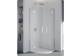 Quadrant shower enclosure Sanswiss PUR pu4p with door dwuczęściowymi 80 cm, profil chrome, glass transparent (montaż z profilem)