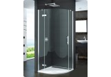 PYTAJ O RABAT ! Quadrant shower enclosure Sanswiss PUR P3PD door 1-piece right 90 cm, chrome, transparent glass (montaż z profilem)