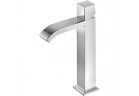 Washbasin faucet standing Tres Cuadro-Tres single lever z kaskadową wylewką i pokrętłem, chrome 