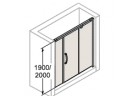 Door for recess installation sliding with fixed panel Huppe Aura 160 cm, wys. 200 cm PRAWE, profil chrome eloxal, transparent