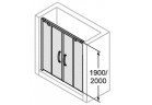 Door for recess installation sliding 2- częściowe Huppe Aura 160 cm, wys. 200 cm profil strebrny mat, transparent