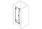 Swing door left with fixed panel w lini Huppe Enjoy PURE, chrome eloxal, transparent glass with coating Anti -Plaque
