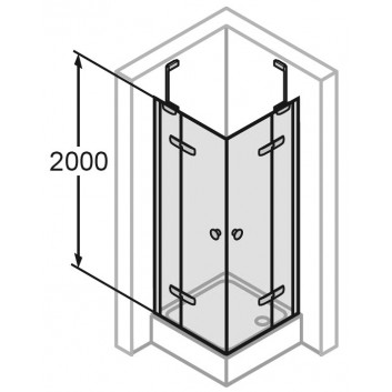 Drzwi suwane Huppe Aura Elegance , 900 x 900 mm, szkło srebrny mat , przeźroczyste- sanitbuy.pl