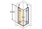 Door for mounting with side panel LEWE Huppe Enjoy PURE 90 cm, montaż on shower tray, silver profile mat, transparent glass 