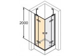 Door for mounting with side panel LEWE Huppe Enjoy PURE 100 cm, montaż on shower tray, profil chrome eloxal, transparent glass Anti -Plaque