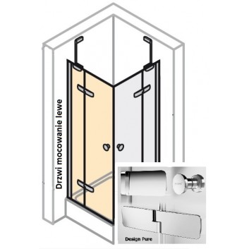 Drzwi suwane Huppe Aura Elegance , 900 x 900 mm, szkło srebrny mat , przeźroczyste- sanitbuy.pl