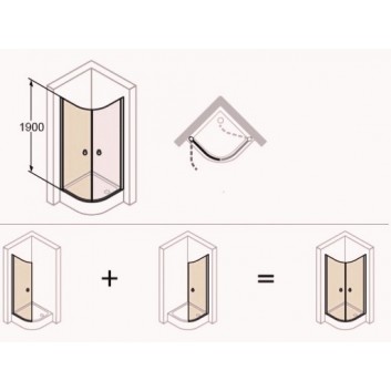 door shower huppe design 501 - swing, w. 900mm, profil chrom eloxal- sanitbuy.pl