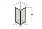Corner shower cabin Huppe Classics 75x75 cm, door sliding, silver shine, transparent glass 