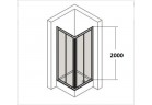 Corner shower cabin Huppe Classics 80x80 cm, door sliding, silver shine, transparent glass 