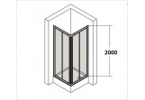 Corner shower cabin Huppe Classics 90x90 cm, door sliding, silver shine, transparent glass 