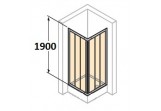 Corner shower cabin Huppe Classics 90x90 cm, door sliding 3-częściowe, silver shine, transparent glass 