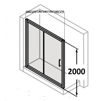 door sliding huppe aura elegance , 900 x 900 mm, glass silver mat , transparent- sanitbuy.pl