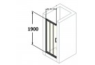 Door for recess installation sliding Huppe Classics 80 cm with fixed element, silver mat, transparent glass 