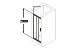 Door for recess installation sliding Huppe Classics 80 cm with fixed element, silver mat, transparent glass z Anti Plaque 