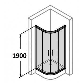 door sliding huppe aura elegance , 900 x 900 mm, glass silver mat , transparent- sanitbuy.pl