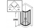 Quadrant shower enclosure door sliding Huppe Classics 90x80 cm, wys. 190 cm, silver matt, transparent glass 