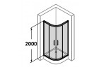 Quadrant shower enclosure door sliding Huppe Classics 80x80 cm, wys. 200 cm, silver shine , transparent glass with coating Anti Plaque 