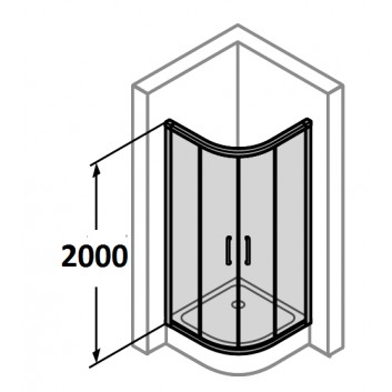 door sliding huppe aura elegance , 900 x 900 mm, glass silver mat , transparent- sanitbuy.pl