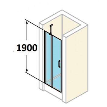 door sliding huppe aura elegance , 900 x 900 mm, glass silver mat , transparent- sanitbuy.pl