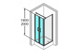 door sliding huppe aura elegance , 900 x 900 mm, glass silver mat , transparent- sanitbuy.pl