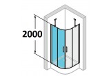 Swing door półokragłe (pół Cabins) Huppe Classics 80 cm, wys. 200 cm, silver poler, transparent glass z Anti Plaque