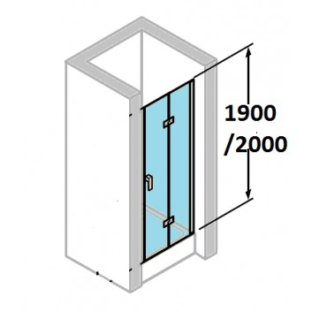 door shower huppe design 501 - folding, w. 800 mm, glass with coatinganti-plaque- sanitbuy.pl