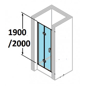 door shower huppe design 501 - folding, w. 800 mm, glass with coatinganti-plaque- sanitbuy.pl