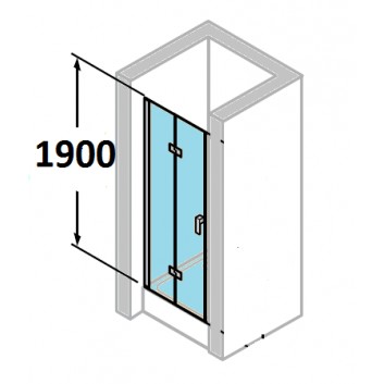 door shower huppe design 501 - folding, w. 800 mm, with coatinganti-plaque, profil chrom eloxal- sanitbuy.pl