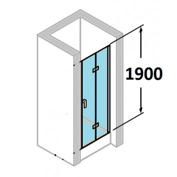 door shower huppe design 501 - folding, w. 800 mm, glass with coatinganti-plaque- sanitbuy.pl