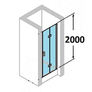 door shower huppe design 501 - folding, w. 800 mm, glass with coatinganti-plaque- sanitbuy.pl