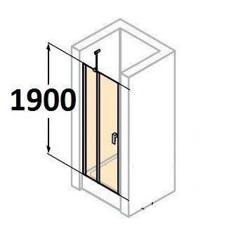 Door shower huppe design 501 - swing with fixed segment 900 mm, glass with coatinganti-plaque- sanitbuy.pl