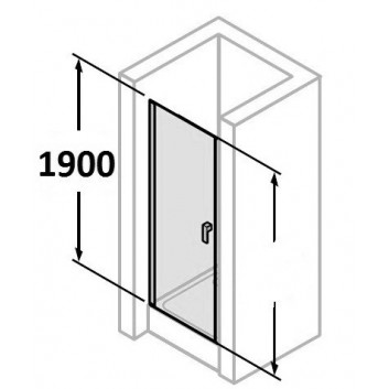 Door shower huppe design 501 - swing, w. 800mm, profil chrom eloxal- sanitbuy.pl